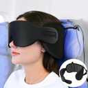 SARISUN Travel Pillow for Airplanes, Airplane Pillow with Eye Mask, Travel Pillows for Long Flight Sleeping, Travel Neck Pillows for Road Trip Car Headrest, Stop Bobble Head Neck Pain, Dark Grey