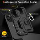 IKAZZ for iPhone 15 Pro Max Case 6.7 Inch with Screen Protector,Military Grade Shockproof Heavy Duty Protective Phone Cover Pass 16ft Drop Test with Magnetic Kickstand Car Mount Holder,Black