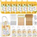 Teenyyou 6 Sets Baby Shower Prizes for Game Winners Potholder Silicone Spatula Bamboo Spoon Whisk Gift Bag Set Gifts for Baby Shower Bridal Wedding Guests Games Prize Favors(Honey)