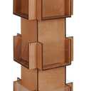Natheeph Rotating Display Stand Greeting Card Display Wooden Display Rack with Two Card Sticker for Greeting Card Vendor Coffee Bag 3 Tier Tabletop Display Stand (Brown)
