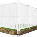Air Conditioner Fence - 36" W x 45" H Trash Can Fence Panels, Easy Assembly Privacy Screen for Outside, Decorative for AC Units & Pool Equipment, White Vinyl, 3 Panels