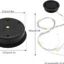 VOOKRY Watering Can Solar Lights Replacement Top - 1 Pack 3.6in Round Solar Panel with 3.5Ft 80 LED Flashing String Lights, Outdoor Waterproof Lantern Decorative Battery Box Replacement Accessories