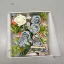 Ling's moment Boutonniere for Men, 6pcs Groom Groomsmen Boutonniere, Artificial Flowers for Wedding Decor/Prom/Homecoming, Dusty Blue Cream