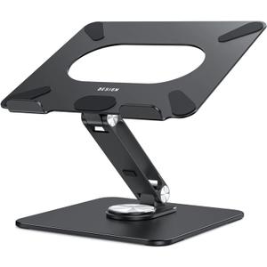 BESIGN LSX7 Laptop Stand with 360 Rotating Base, Ergonomic Adjustable Notebook Riser Holder Compatible with Air, Pro, Dell, HP, Lenovo More 10-15.6" Laptops (Black)