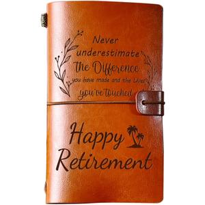 PRSTENLY Retirement Gifts for Women Men 2025- Retirement Gift for Woman Man 140 Page Leather Journal, Retired Going Away Goodbye Leaving Farewell Gifts for Coworkers Teacher Nurse Boss Pastor Doctors