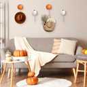 Weysat 4 Pcs Autumn Pumpkin Wall Hooks Pumpkin Key Holder Fall Towel Hooks Thanksgiving Wall Decor Heavy Duty Clothes Hanger for Fall Bathroom Living Room Decor