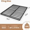 ROIL 2 Inch King Metal Box Spring Low Profile, Bunkie Board Bed Slat Replacement with Round Corners, 3500 lbs Capacity Heavy Duty Steel Slats, Easy Assembly, Noise Free