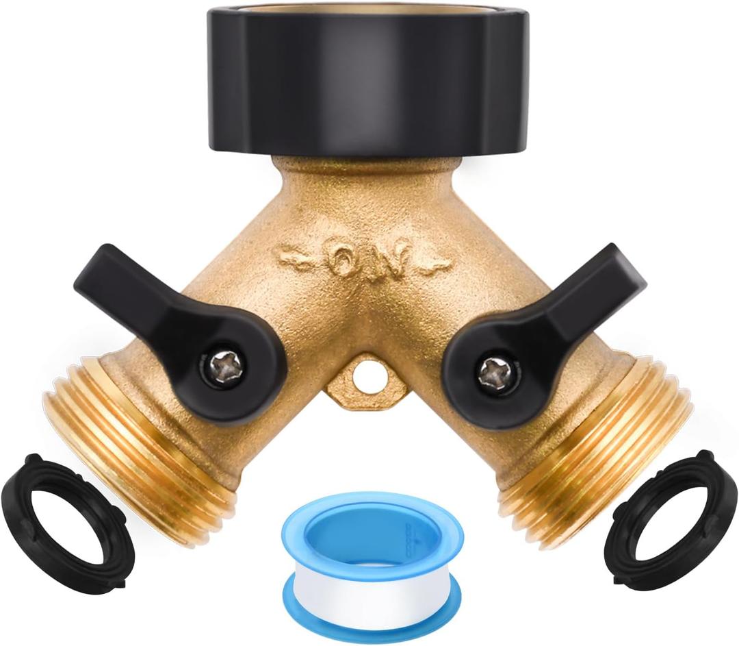 1/2/4 Pack 2 Way Hose Splitter, for 3/4" Hose Connector, with Rubber Washers & Tapes | for 3/4" Hose Connector