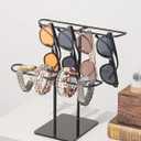 Pangkeep 2 Tier Headband Holder,Metal Hair Band Organizer,Ear Diplay Stand,Hair Accessories Bracelets Bedroom College Dorm Decor for Girls Women (Black)