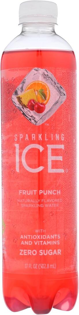 3 x Sparkling Ice, Sparkling Ice Fruit Punch CRV, 17 Ounce BBD: 09-08-25
