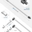 MAXPOWER 1/2-Inch Drive 24" Breaker Bar with 125mm Extension Bar, and 3- piece Sockets Including 17 mm, 19 mm, and 21 mm