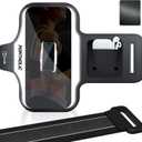 PORTHOLIC 2026 Running Armband Water Resistant Sports Phone Holder Case with Extension Strap, Card Slot Up to 6.9" Phone for iPhone 17/16/15/14/13 Plus Air Pro Max XR/XS, Galaxy S25/24/S10