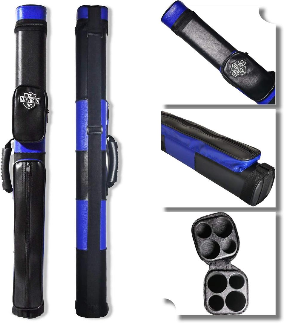 2x2 Hard cue case Square Pool Cue Billiard Stick Carrying Case (C09-Blue)