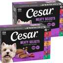 Cesar Wet Dog Food Classic Loaf in Sauce Grilled Chicken, Filet Mignon, Porterhouse Steak, Beef, Chicken & Liver and Turkey Variety Pack 3.5 oz. Easy Peel Trays (36 Count, Pack of 1)