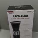 Aromaster Coffee Bean Grinder with 48 Gind Settings, Conical Burr Coffee Grinder for Home Use,Stainless Steel,40 Seconds Adjustable Timer,Anti-static,Easy to Clean with Brush,Black