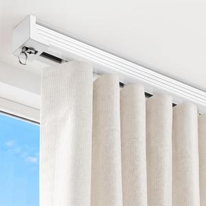Ceiling Curtain Track 6–9 ft, White, Ceiling/Wall Mount Curtain Rail