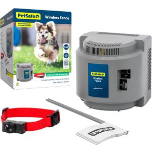 PetSafe Wireless Pet Containment System, Up to 1/2 Acre
Wireless Fence, Tone & Static Correction, Proprietary Circular Boundary with No Wire, Static-Free Re-Entry, Dogs 8 lb+