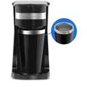 Elite Gourmet EHC111A Personal Single-Serve Compact Coffee Maker Brewer Includes 14Oz. Stainless Steel Interior Thermal Travel Mug, Compatible with Coffee Grounds, Reusable Filter, Black