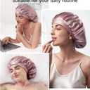 Kaome 100% Mulberry Silk Bonnet for Sleeping Women, 22 Momme Double Layer Silk Hair Wrap, Non-Slip Sleep Cap with Adjustable