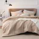 Bedsure Queen Comforter Set - Warm Sand Comforter Queen Size, Soft Bedding for All Seasons, Cationic Dyed Bedding Set, 3 Pieces, 1 Comforter (90"x90") and 2 Pillow Shams (20"x26"+2")