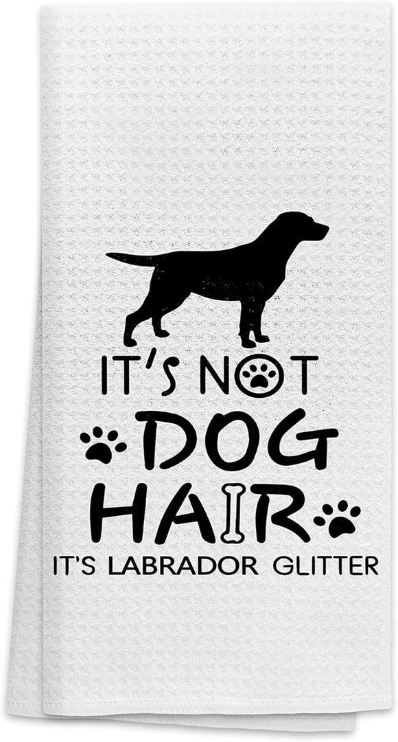OHSUL Labrador Glitter Absorbent Kitchen Towels, Funny Dog Hand Towels Tea Towel for Bathroom Kitchen Decor, Dog Lovers Gifts (Color -7)