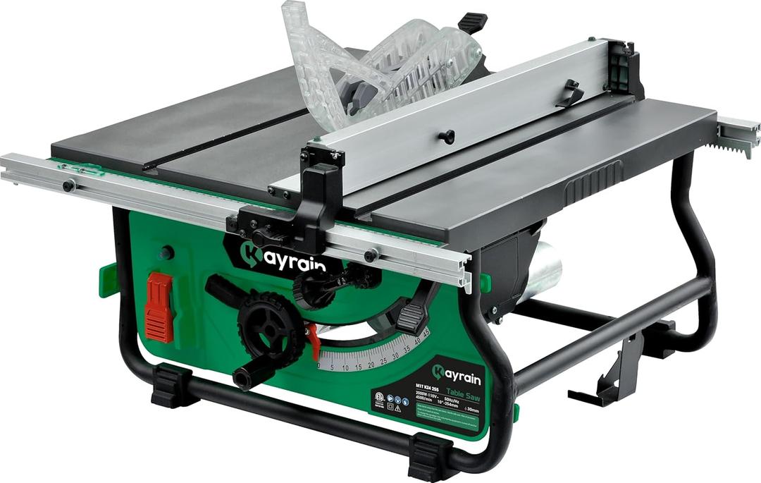 10-Inch Portable Table Saw with Stand - 15 Amp Motor, 25 Inch Rip Capacity, High-Power Jobsite & Workshop Table Saw