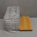 Hudgan 4 Pack Clear Plastic Storage Bins with Bamboo Lids, Stackable Storage Containers for Organizing Medicine Cabinet Organizer, Craft Room, Bread Box (Nature)