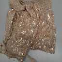 lime flare Women Sexy V Neck Sparkle Shimmer Cami Tank Tops Dressy Sequin Tee Shirt Camisole (XX-L, Gold Sequin Racerback)