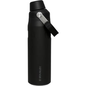 Stanley IceFlow Fast Flow Water Bottle 24 oz | Angled Spout Lid | Lightweight and Leakproof for Travel and Sports | Insulated Stainless Steel | BPA-Free | Black