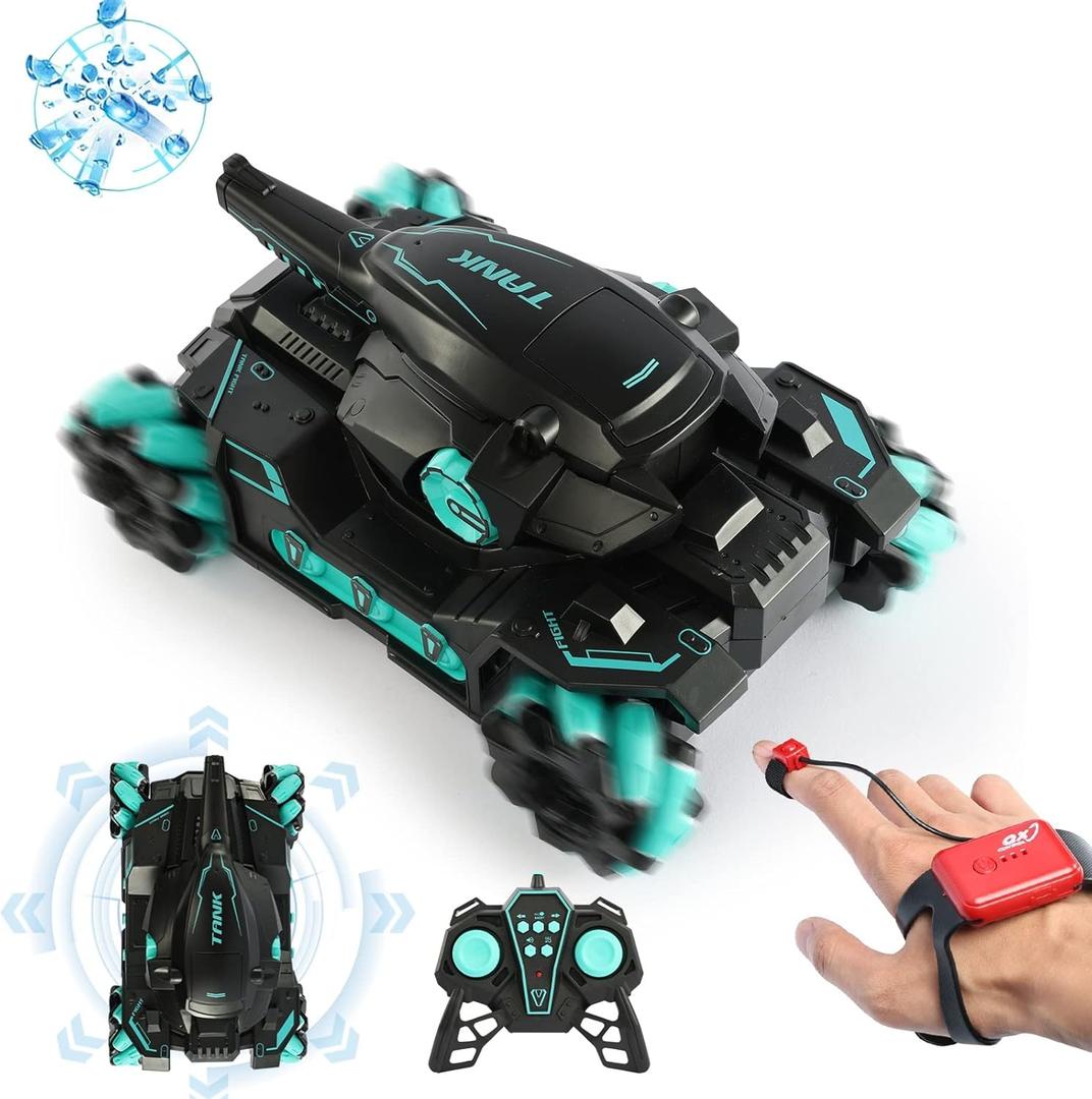 RC Tank That Shoots BBS, Nerf Tank Toy Kids Gift, RC-Remote-Control-Tank-Toy for 8 Year Old Boy Toys, Hand Controlled RC Car with Water Bullet, Nerf Robot Hand Remote Control Car for Boys Age 8-12