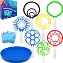Bubble Wands for Kids - Giant Bubble Wand Set with Tray, Outdoor Toy for Kids, 11 Pcs Large Ring Kit with Mix Solution