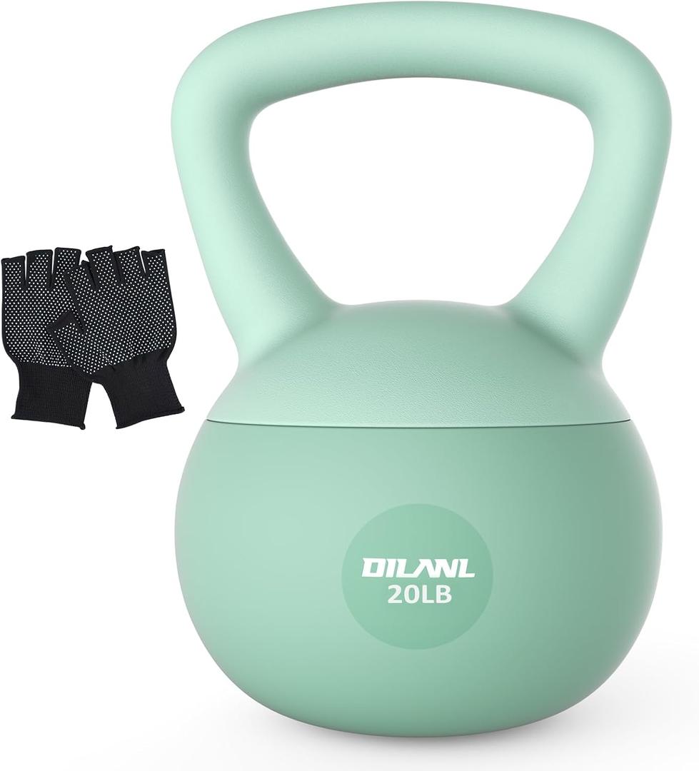 Soft Kettlebell, Safe Strength Training Kettle bell, Cushioned Impact-Resistant Base and Anti-Slip Grip Weight, Kettlebells Set for Home Workouts and Men/Women/Beginners,With Non-slip Gloves