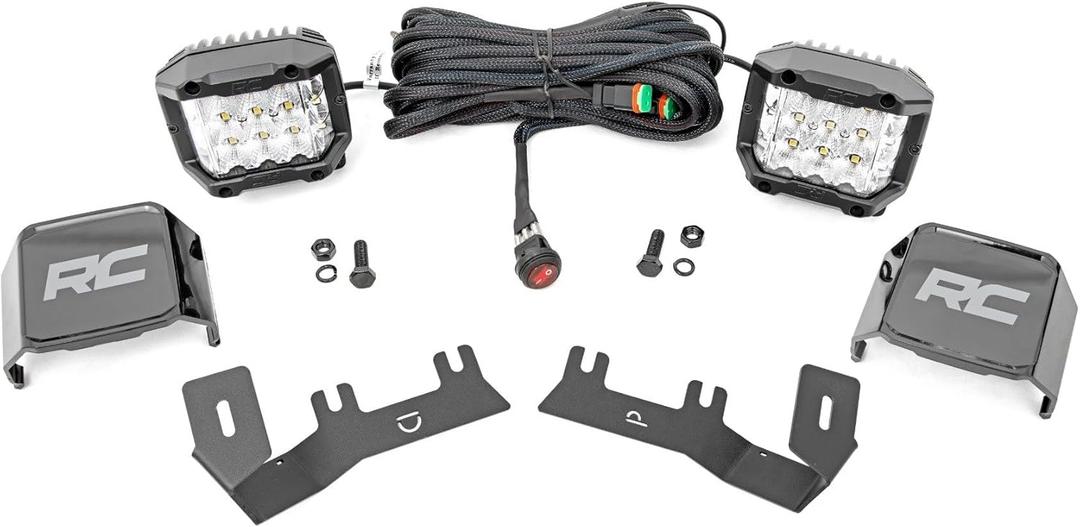 Rough Country 3" Wide Angle LED Ditch Light Kit for 2014-2018 Silverado - 71056