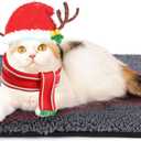 Self Warming Cat Bed Self Heating Cat Dog Mat 24 x 18 inch Extra Warm Thermal Pet Pad for Indoor Outdoor Pets with Removable Cover Non-Slip Bottom Washable Non Electric (Dark Grey)