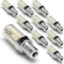 ALIDE E12 C7 Led Candelabra Bulbs 6000k Daylight White, 60 Watt E12 Halogen Equivalent,T6 Small Base 120V C7 LED Light Bulbs 6W Bright Cool White for Ceiling Fan Pendant Chandelier Light,550lm 10Pack