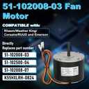 51-102008-03 Fan Motor, 1/5 HP Condenser Fan Motor Replaces Rheem Ruud 51-102008-03 51-102500-04 51-102008-07,1/5 HP 208-230 V 850 RPM 1.0 A, Designed to Work in Rheem, Ruud, Wather King