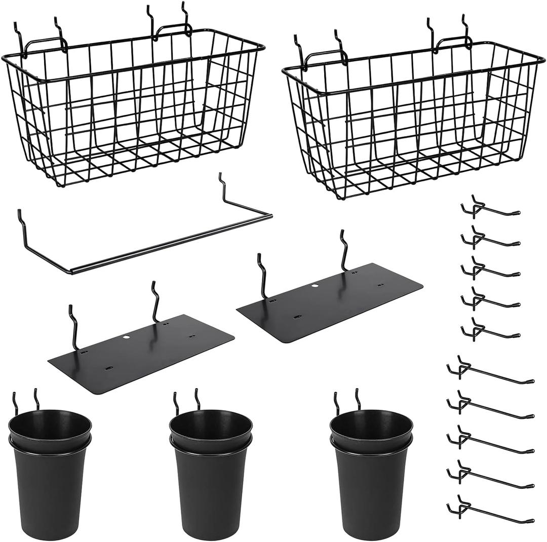 G.CORE Pegboard Organizer Accessories 18 Pack, Peg Board Hooks Assortment Organizer Accessory, Various Tools Storage Arrange System Kit for Garage Craft Workshop Workbench Hobby Office