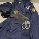 Kids Police Officer Costume Deluxe Cop Set for Halloween Cosplay Dress Up (10-12 Years)