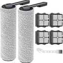 2+4 Pack S5/ S5 Pro Brush Roller and HEPA Filter Set Compatible with Tineco Floor ONE S5/ Floor One S5 Pro Cordless Wet Dry Vacuum Cleaner, 2 Pack Brush Rollers + 4 Pack Vacuum HEPA Filters
