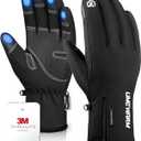 -10 Waterproof Winter Gloves Men, Touchscreen Fingers Snow Ski Gloves Women, 5-Layer Touch Screen Cold Weather Gloves (X-Large, Black)