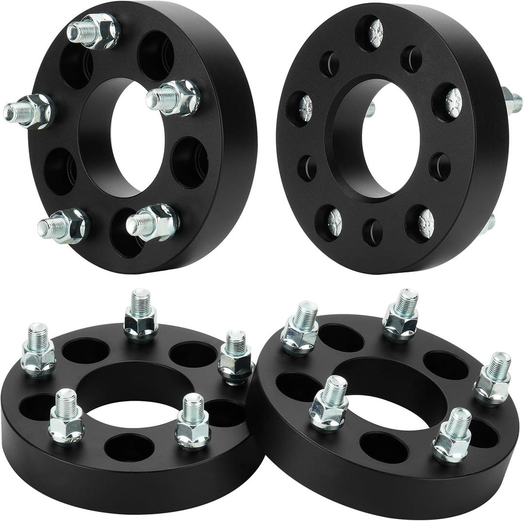 5x4.5 to 5x5 1.25in Wheel Spacers Fit for Jeep Ford Ranger XJ KJ KK ZJ, Forged 5 Lug, Wheel Adapters With 1/2-20 Studs 71.5mm for Ford Explorer 1991-2018, Mustang 1994-2014, Ranger 1983-2011, 4Pcs