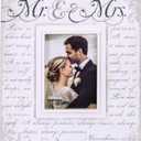 Malden International Designs Silkscreened Corinthians Verse Mr & Mrs Wood Picture Frame, 5x7, Off White