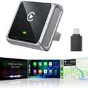 2026 Wireless CarPlay Adapter for Apple Only, Upgrade Mini Aluminium Car Play Adapter Converts Wired to Wireless CarPlay for iPhone, Plug & Play, Auto Connect Fast and Stable, with USB-C, Grey (Gray)