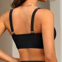 Amy Babe Women's Bikini Top Twist Front Push Up Swim Bathing Suit Tops Only (Black, S)