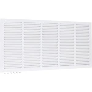EZ-FLO 30 x 14 Inch (Duct Opening) Return Air Vent Cover for Wall or Ceiling, Solid Steel Return Air Grille, HVAC Vent Cover, White, 61650