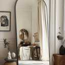 Antok Full Length Mirror, 58"x19" Arched Floor Mirror, Mirror Full Length with Stand, Wall Mounted Mirrors for Living Room Bedroom,Black