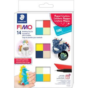 Staedtler FIMO Soft Polymer Clay - Oven Bake Clay for Jewelry, Sculpting, Crafting, 12 Assorted Colors, Magical Creatures Colors, 8023 C14-M