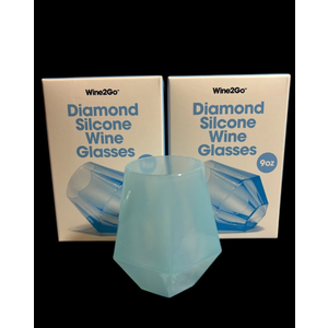Wine2Go Diamond Silicone Wine Glasses 9oz
