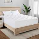 Serta Memory Flex Soft Queen Mattress Topper, 2" Pillow Top Mattress Pad, Cushioning Stain Resistant Mattress Protector with 15" Pocket for Secure Fit, Machine Washable, White