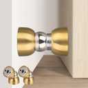 Powerful Magnetic Door Stopper - 2 Pcs Stainless Steel Mini Door Stop, Heavy Duty Magnetism Door Holder for Bedroom, Bathroom, Kitchen, Home, Office (Gold)